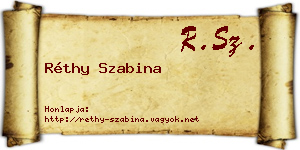 Réthy Szabina névjegykártya